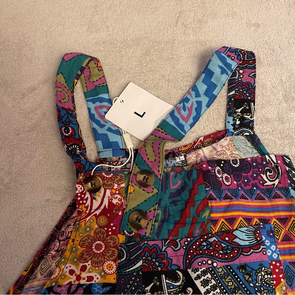 Colorful Patchwork Jumpsuit - Picture 10 of 16
